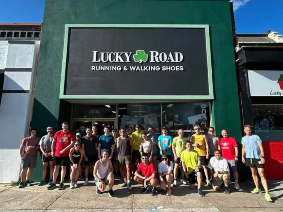 Lucky Road running shoe store group photo. Lucky Road running shoe store group photo.